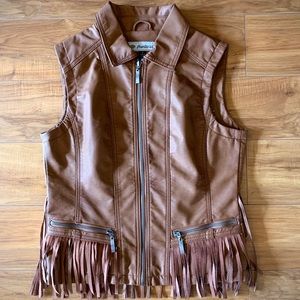 MontanaCo Vegan Leather Fringe Vest